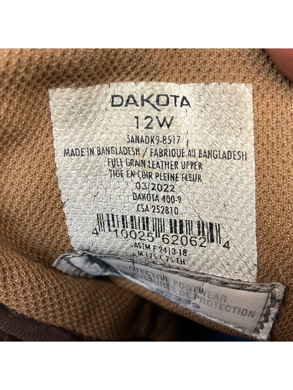 DAKOTA Mens 8'' 517 Quad Comfort Work Boot Steel Toe Composite Plate Brown 12W